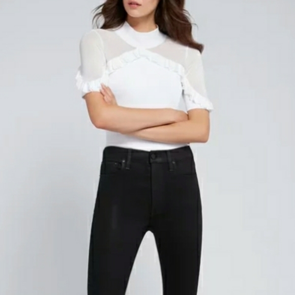 ALICE + OLIVIA White Ruffled Top - Picture 2 of 6